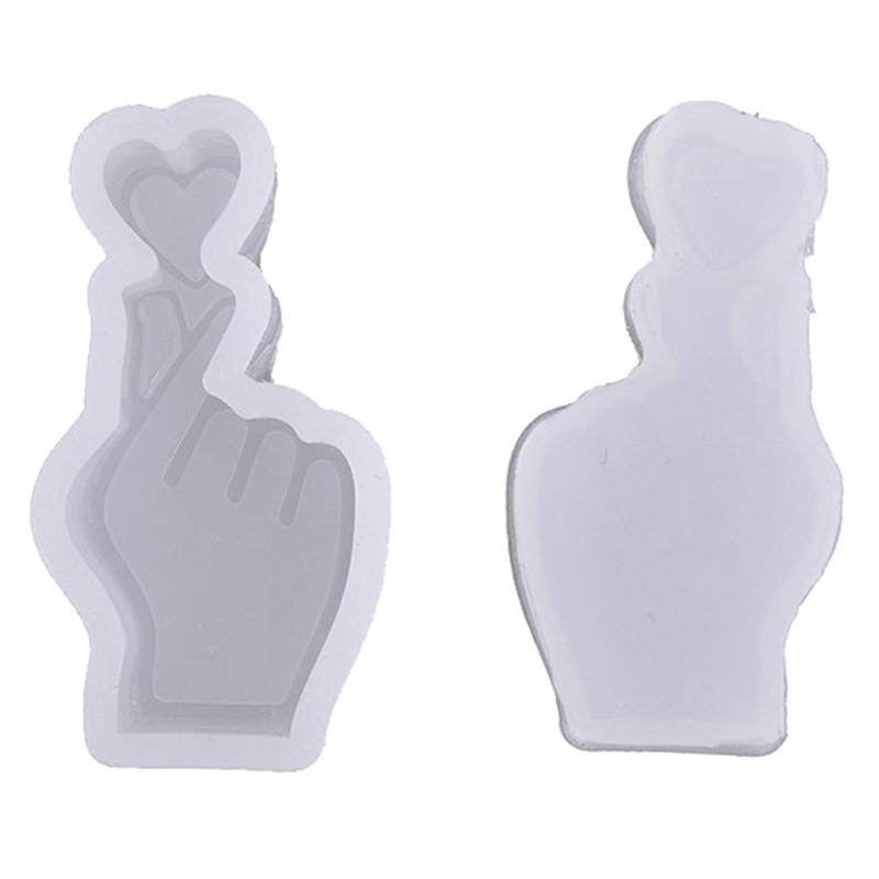 3D Mini Heart Gesture Candle Silicone Mold Diy Geometry Candle Maker Chocolate Plaster Handmade Soap Resin Mold Home Decoration