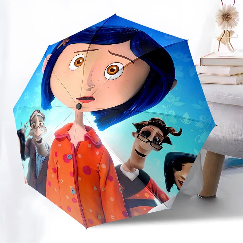 Coraline, Animation Automatic Opening and Closing, 8 rib Structure Portable Umbrella, Suitable for Men and Women in All Seasons  Perfect Gif