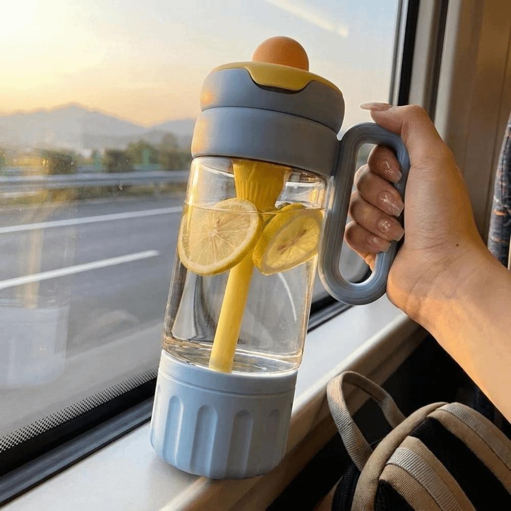 Leak-proof Sports Water Bottle Food Grade Tea Partition Cup Tea-water Separation Cup School