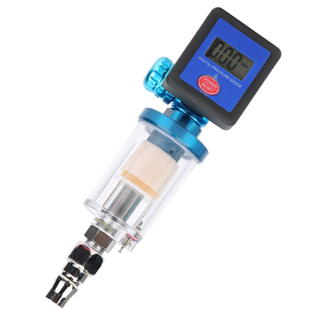 Digital Air Regulator Pressure Display Meter Water Trap Filter MF08 MF01 with Connector 14in Thread