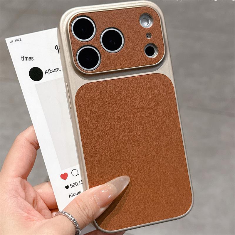 

17 Pro Max Leather Texture iPhone Case: Compatible with iPhone 14-17, Instantly Transforms into 17 Large Windows. iPhone 16 Pro