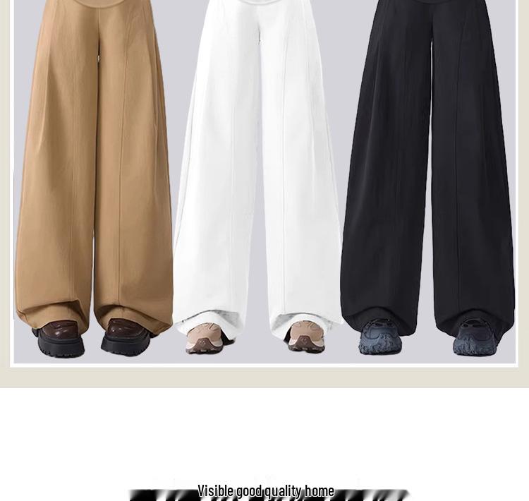 Spring/Summer 2026 Loose Maternity Wide-Leg Pants - Washed Cotton, Casual & Skin-Friendly Suit Pants for Moms