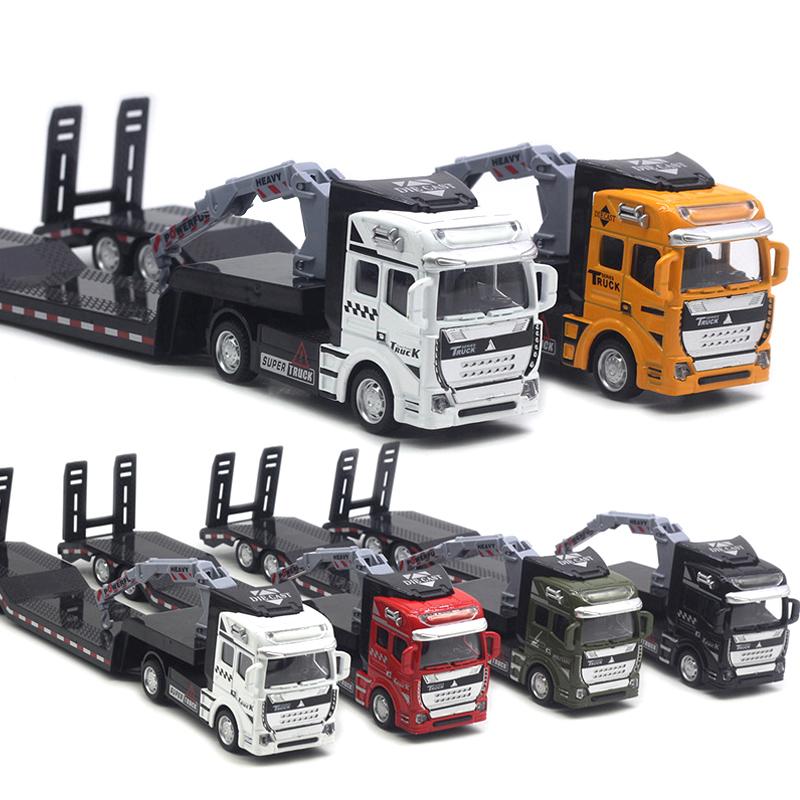 1: 50 Alloy City Flatbed Transport Vehicle, Multiple Trailers, 33Cm Car Model, Cloud Ladder Truck, Excavator