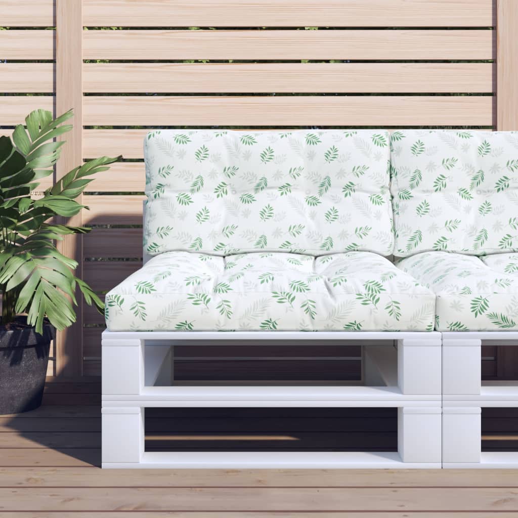 Vidaxl Pallet Sofa Cushions, 2 Pcs, Leaf Pattern, Fabric