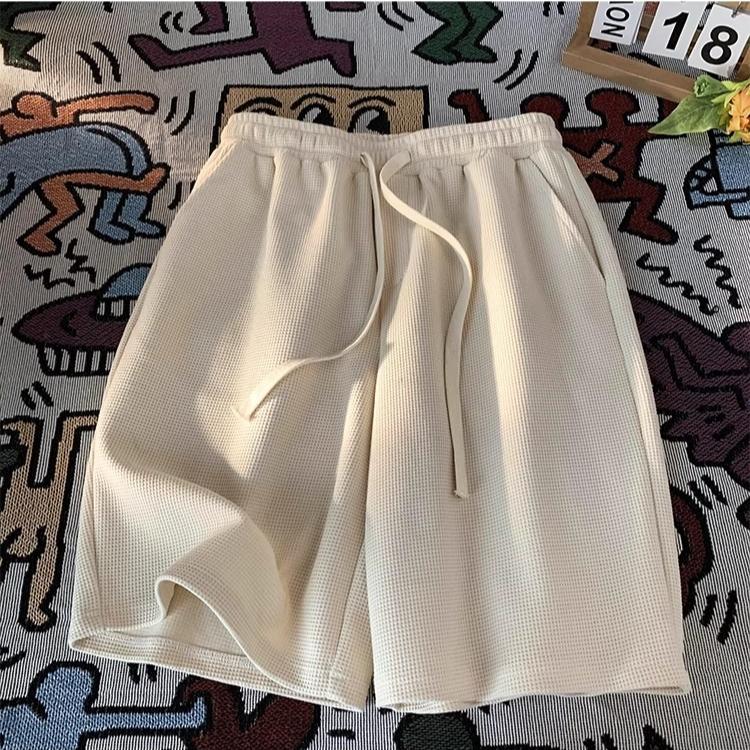 Summer Sports Shorts Women's High Waist Drawstring Loose Casual Straight Wide Leg Five-point Pants