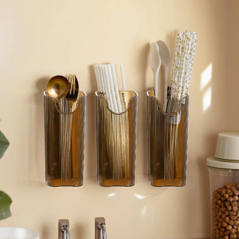 Wall-Mounted Punch-Free Umbrella & Kitchen Utensils Storage Tube