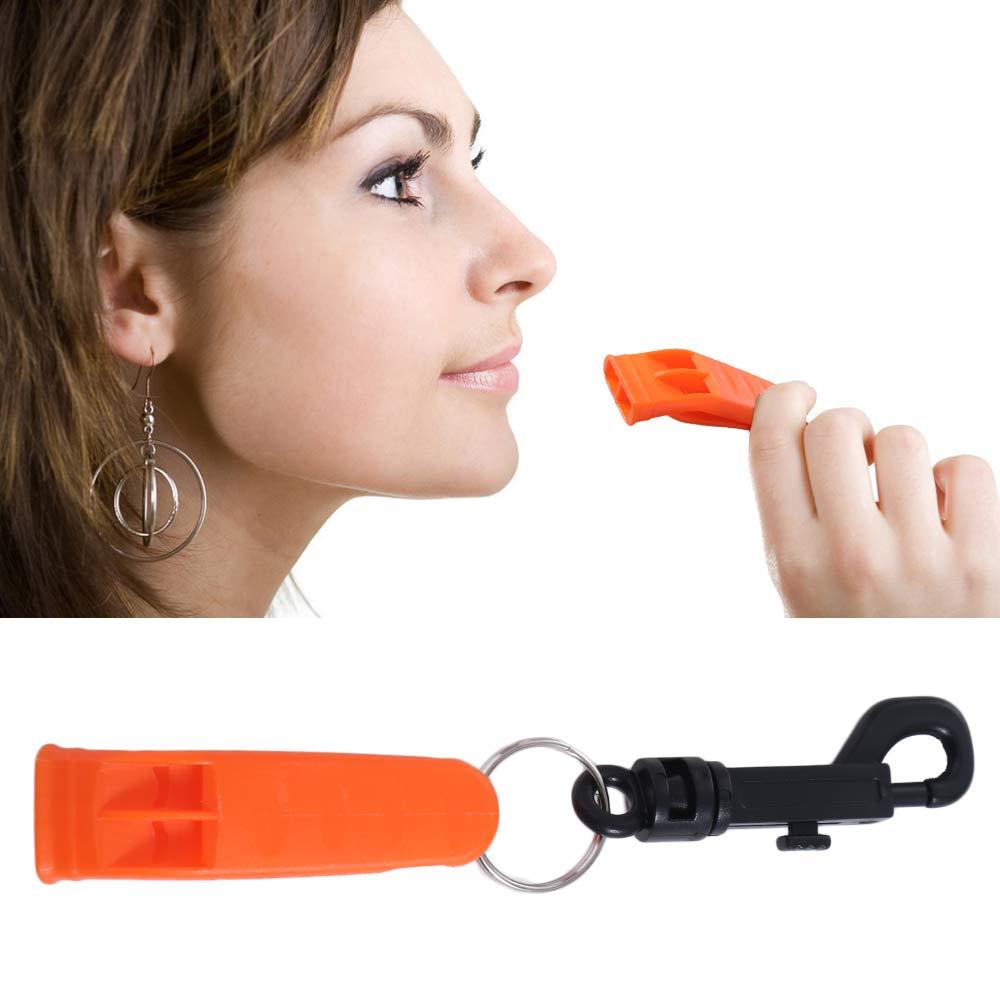 

PP Plastic Survival Rescue Whistle Double Pipe Outdoor Emergency Whistle Hiking Hook