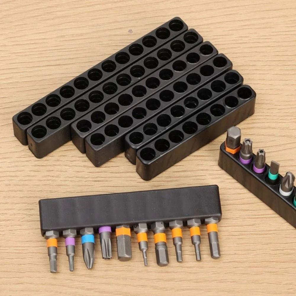 8/10/12 Holes Drill Bit Storage Base DIY 6.35mm Drill Bit Storage Rack Drill Organizer Hardware Tools Power Storage Accessorie