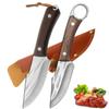 Stainless Steel Meat Cleaver Kitchen Knives Boning Knife Chef Peeling Outdoors Barbecue Fishing Cutter with Sheath