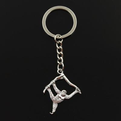 Fashion 30mm Key Ring Metal Key Chain Keychain Jewelry Antique   Plated Hanging Monkey 39x32mm Pendant