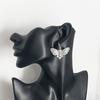 Gothic Moth Hoop Earrings 1 Pair, Vintage Witchy Moth Dangle Earrings, Silver Tone Punk Jewelry Gift