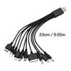 10 in 1 Universally USB Charging Cable Fast Charging Multiple Port Data Cord for Phones Tablets Speakers 23cm Compactly