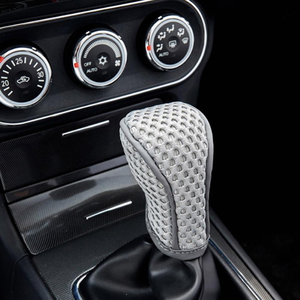 Universal Non Slip Car Shift Knob Cover Breathable Solid Color Grip Handle Protective Cover Auto Interior Accessories