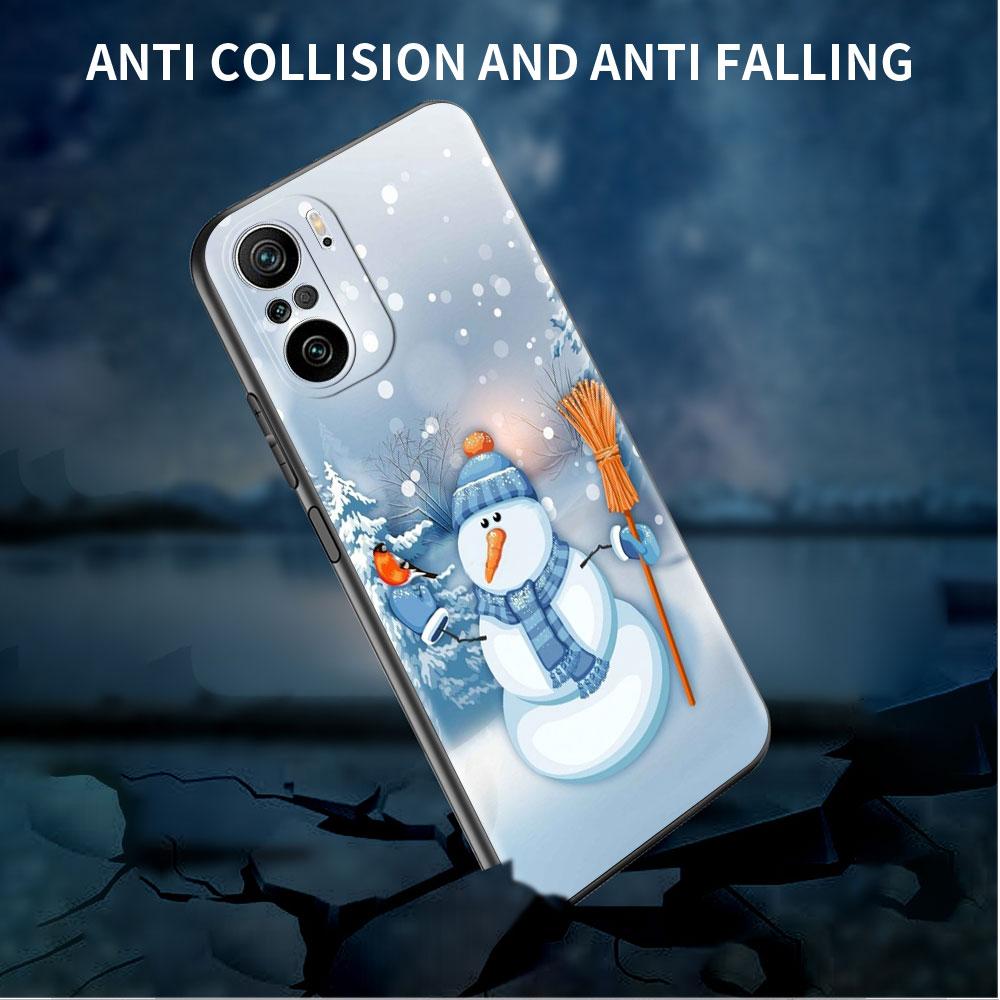 Cartoon Schneemann Weihnachten Fall Für Xiaomi Redmi Hinweis 11 10 9S 9 K40 Pro 7 8 9A 9C 8T 9T 10C 10Pro Silikon Telefon Shell