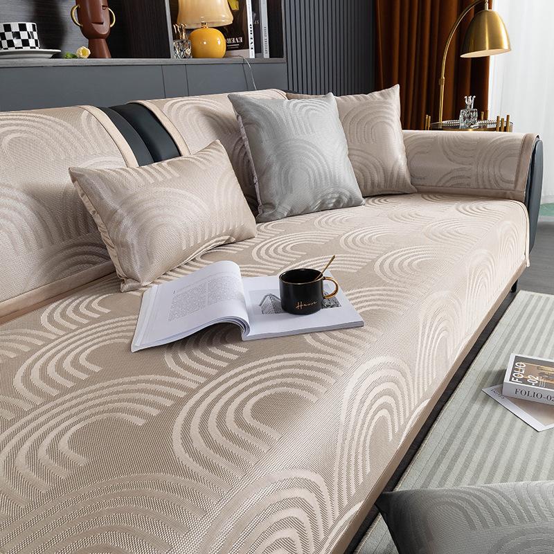 Ice Silk Sofa Cushion, Summer Mat, Seat Cushion Non-Slip  New Summer Living Room Leather Sofa Cover Cover Cloth Towel