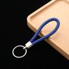 Unisex DIY PU Leather Braided Keychain Woven Rope Pendant Key Ring for Car Bag