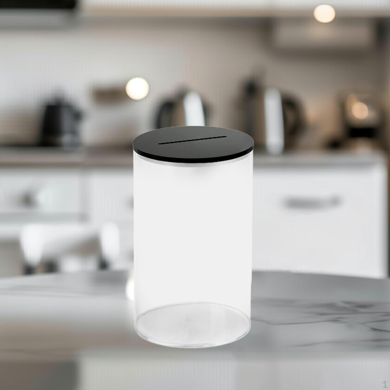 

Акриловая копилка, прозрачная банка для сбережений, коробка для сбережений для подарков на праздники black lid M