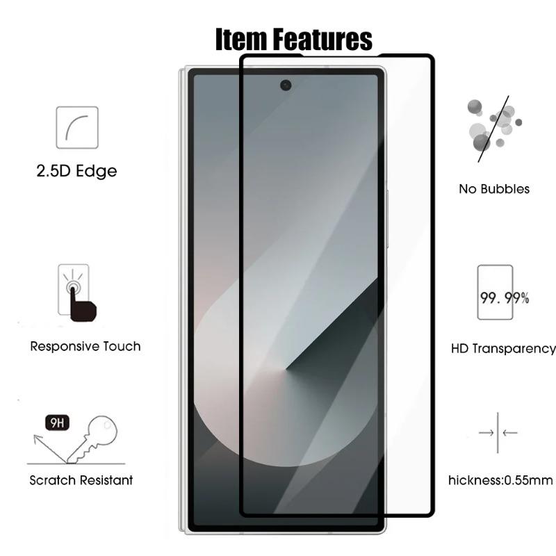 3-1Pcs Screen Protector For Samsung Galaxy Z Fold 6 5 4 3 9H Hardness Tempered Glass Protective Film For ZFold6 Zfold5 ZFold4 3