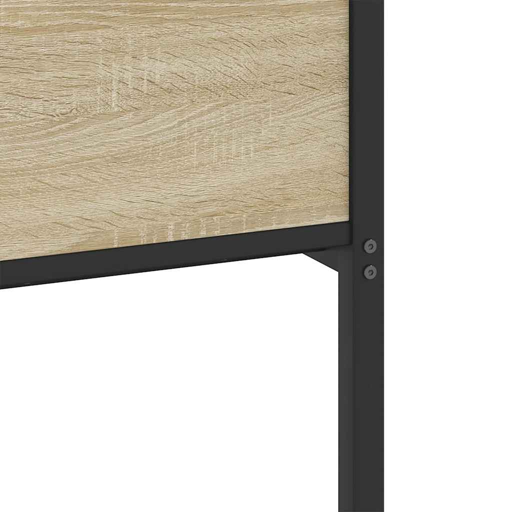 Metal Bed Frame without Mattress Sonoma Oak Finish 72 x 84 in (183 x 213 cm)