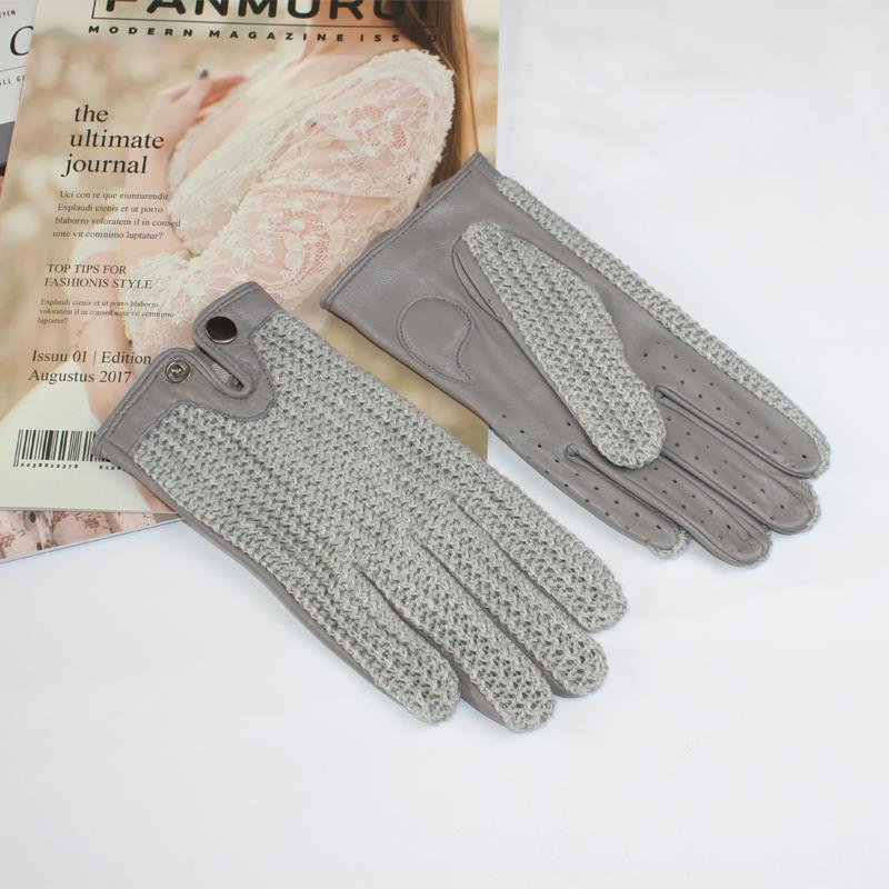 High Quality Women's Sheepskin Gloves Leather Fashion Touch Screen No Lining Thin Section Spring Riding Driving Gloves Autumn