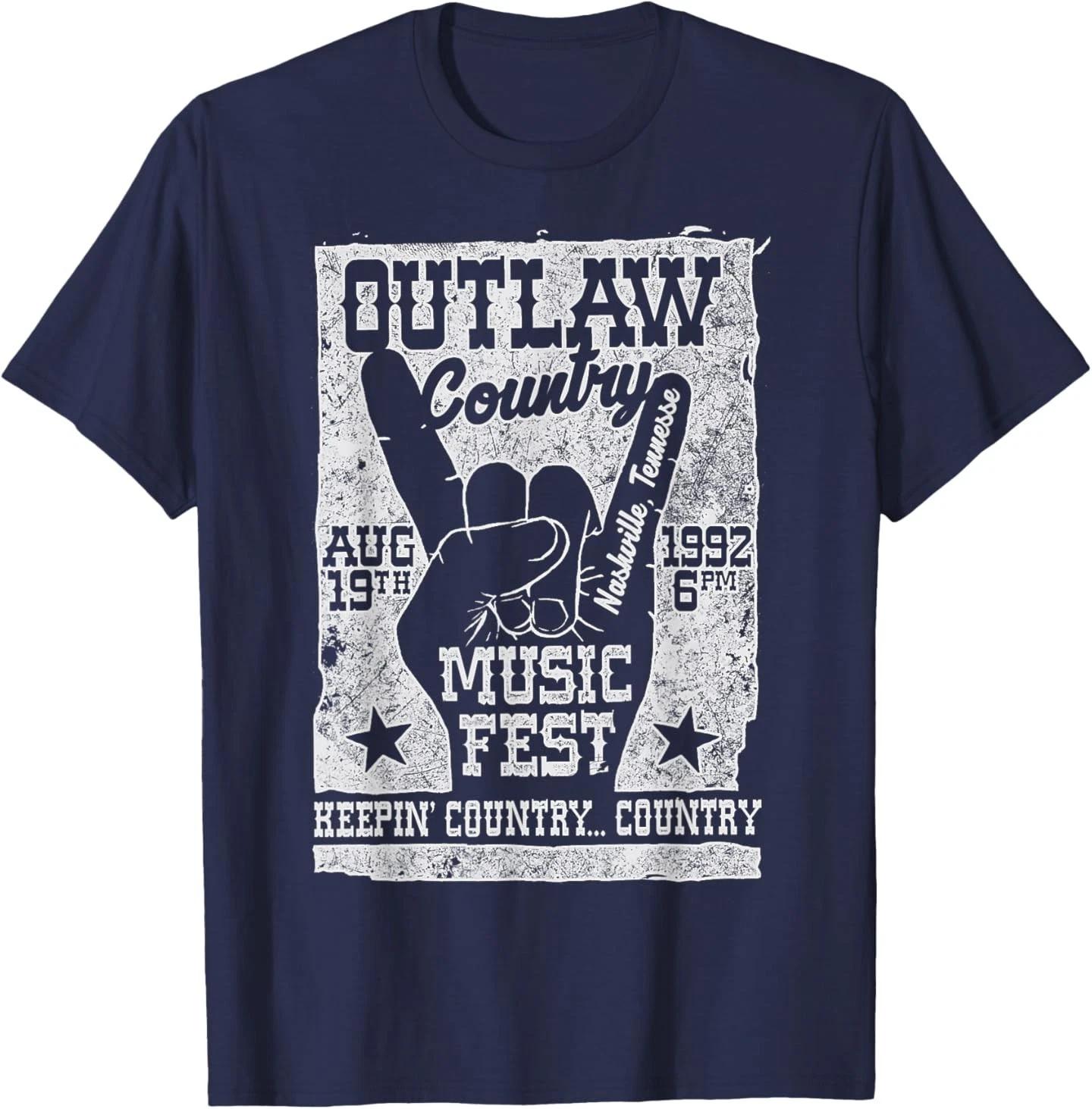 Outlaw Country Music Fest Nashville Vintage T- Shirt 2XL