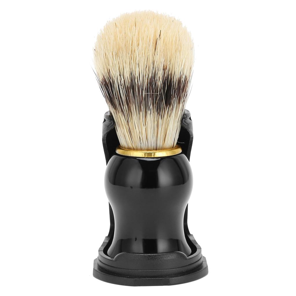 Brocha de afeitar para hombre, Cepillo de limpieza facial de cerdas, Pelo suave, Brocha de afeitar con soporte negro de goteo