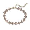 Colorful CZ Stone Copper Bracelet And Necklace Set With Lobster Clasp Adjustable Minimalist Romantic Jewelry