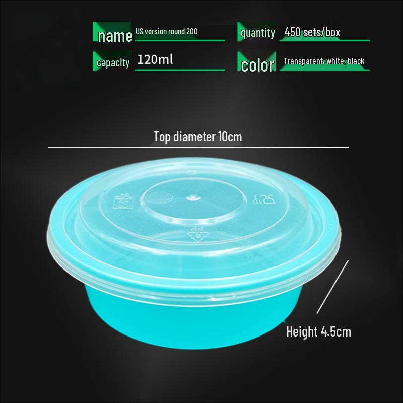WS Thickened Round Takeout Food Containers 200ml (450 Sets)
