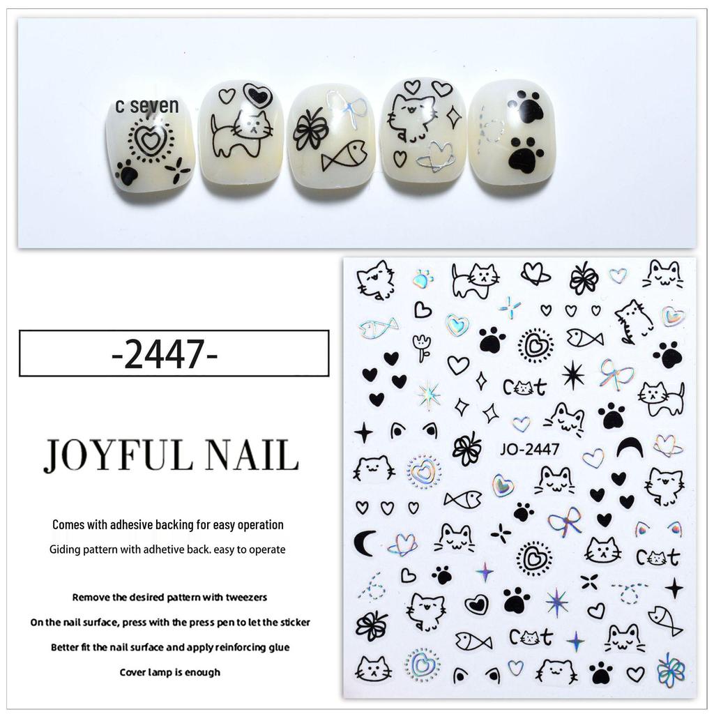 Puppy & Kitten Graffiti Nail Stickers: Cute, Cool, Small Patterns & Heart Decals