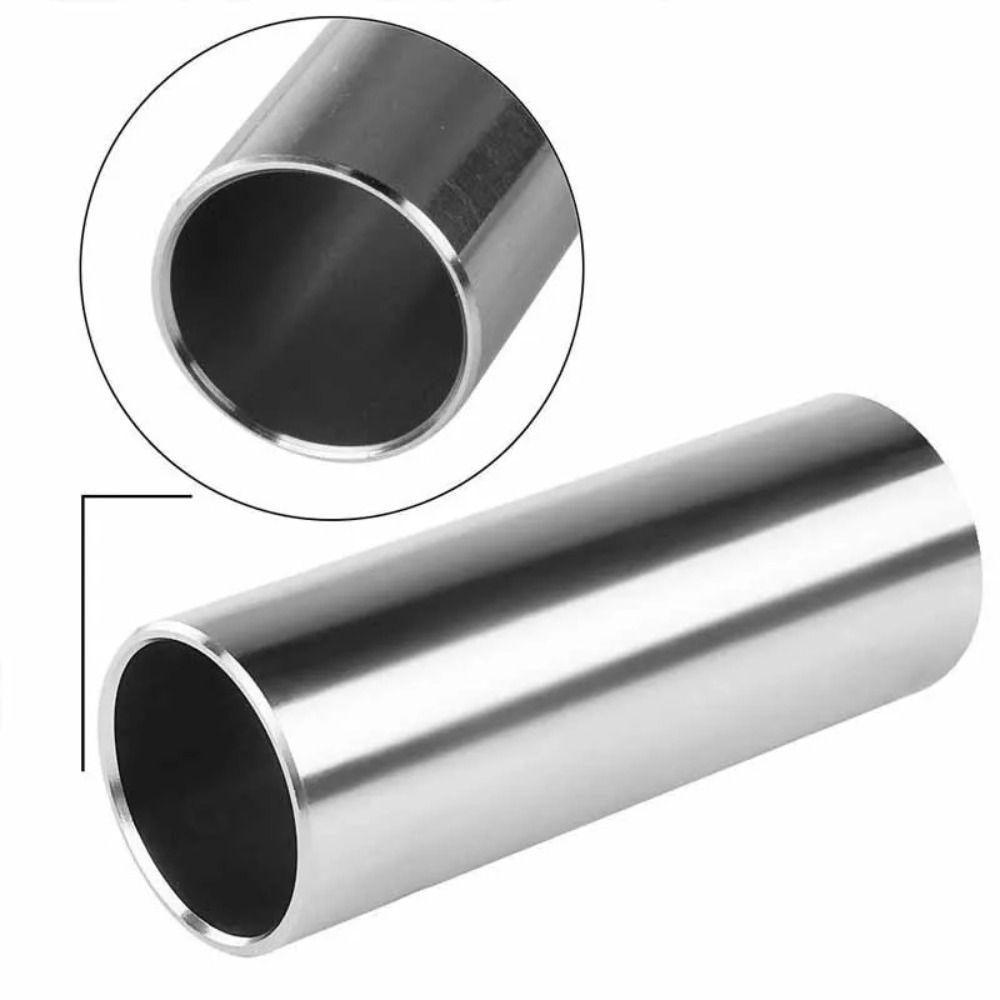 2Pcs Stainless Steel Guitar Slide Bar Set Glass Guitar Finger Sliders Guitar Pick Tube Guitarist