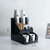 Black Acrylic Coffee Shop Packaging Cup Holder Milk Tea Cup Placement Rack Bar Cu P Cover Disposable Paper Cu P Storage Rack