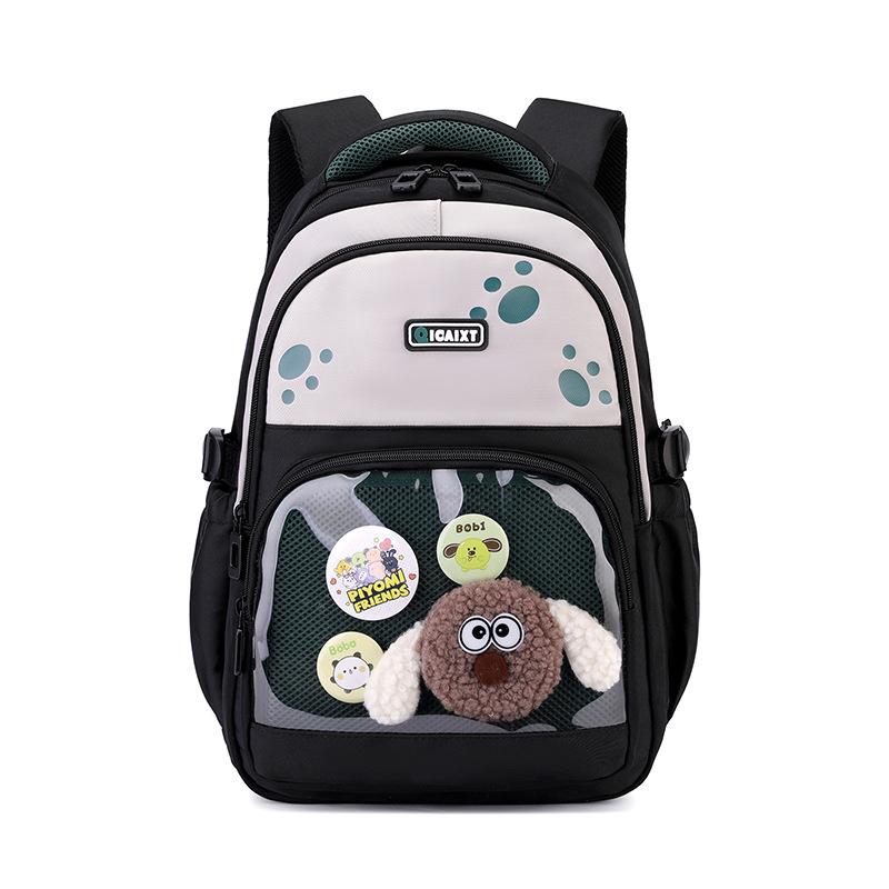 

Ранец для ученика начальной школы снижает нагрузку и защищает позвоночник. Рюкзак для кампуса для мальчика третьего класса, мультяшный, большой вместимости, сумка для девочки от боли. 40*27*18cm