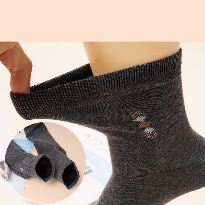 5Pairs/Men's Cotton Thick Socks Casual Business Breathable Deodorant Medium Tube Cotton Socks Elastic Antibacterial SocksEU38-45
