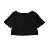 Trendy Dámský Crop Top Evropského a Amerického Stylu s Kulatým Výstřihem a Polovičním Rukávem
