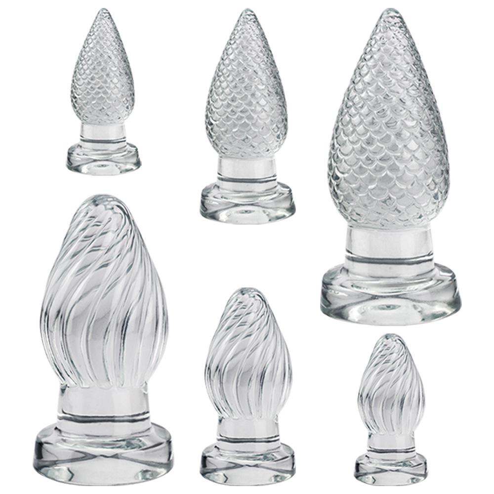 Multi-size Transparent Rear Hole Anal Plug with Suction Cup and Soft Stimulation for SM Play