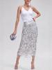 Women's Solid Color Sequin Tassel Long Pencil Skirt with Slit - European & American Fashion