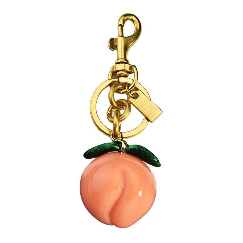 

Персиковый брелок для сумки Персиковые аксессуары Подарки Милый фруктовый брелок Подарки на день рождения, Рождество, День святого Валентина для женщин персиковый