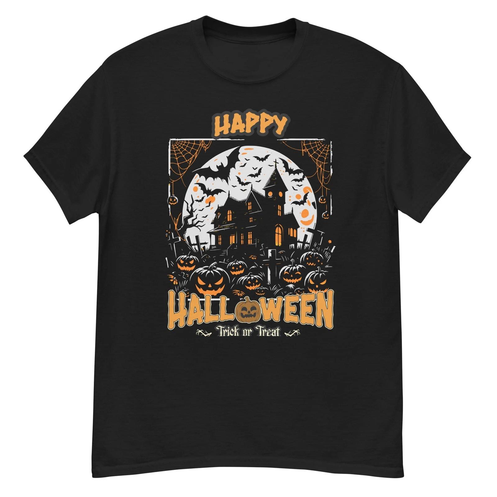 Halloween T-Shirt Gruseliges Kürbis Happy Halloween Shirt XL