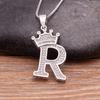 Nidin Luxury A-Z Crown Alphabet Pendant Chain Necklace Punk Style Lucky Initial Name Jewelry Fine Party Wedding Birthday Gift