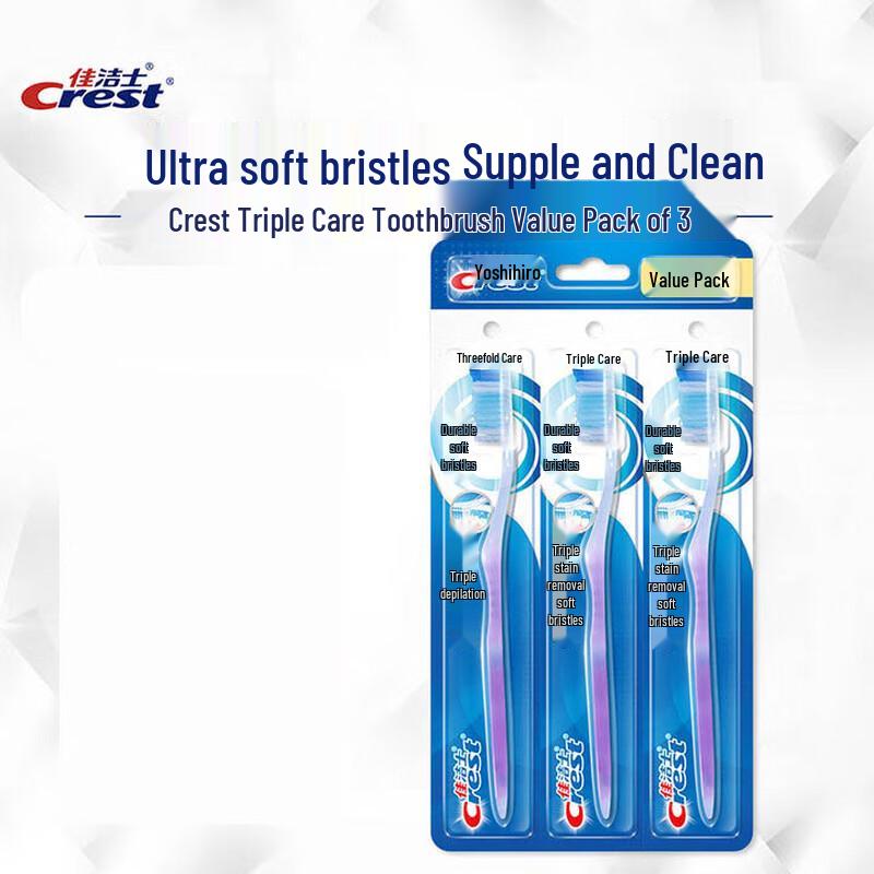 Crest Triple Care Soft Bristle Toothbrushes