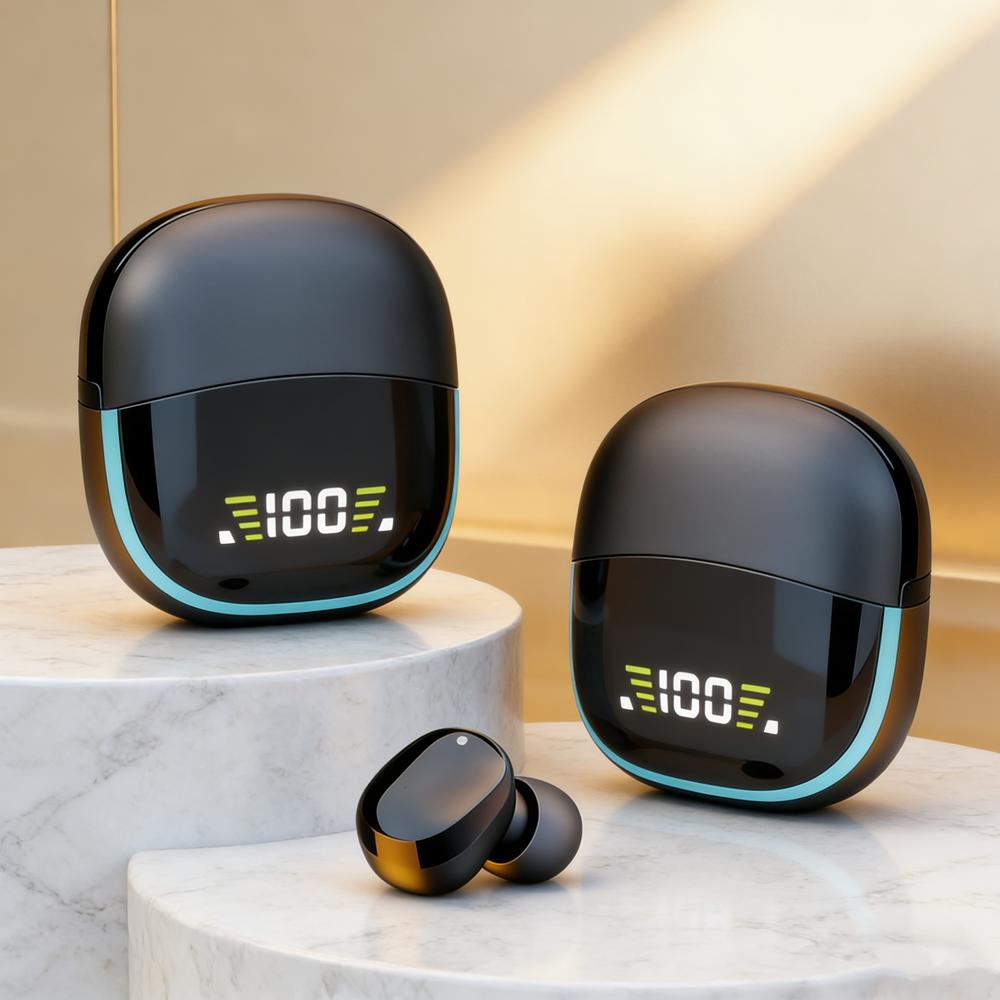 TWS Fone Bluetooth Headphones with Mic LED Display Earbuds Wireless Bluetooth Headset Noise Cancelling Earphones