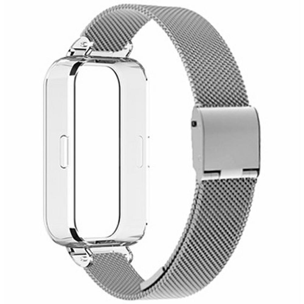 For Xiaomi Redmi Band 3/Smart Band 9 Active Replacement Watch Band Stainless Steel Milanese Loop Strap with PC Case