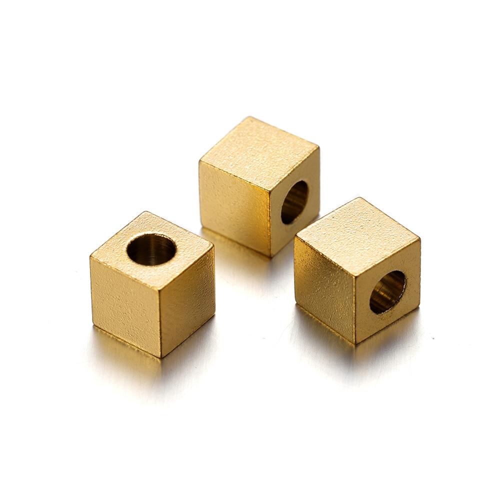 20Pcs/Lot Stainless Steel Square Beads Cuboid Loose Spacer Beads for DIY Bracelet Necklace Jewelry Making Accessories