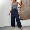Damen Sommer Lässig Einfacher Jumpsuit Elastischer Patchwork Gestreifter Jumpsuit