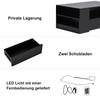 Modern Coffee Table High Gloss With LED, Side Tables for Living Room, Sofa Table, 2 Drawers 2 Shelf Sofa (95 X 53 X 37cm) (Black)