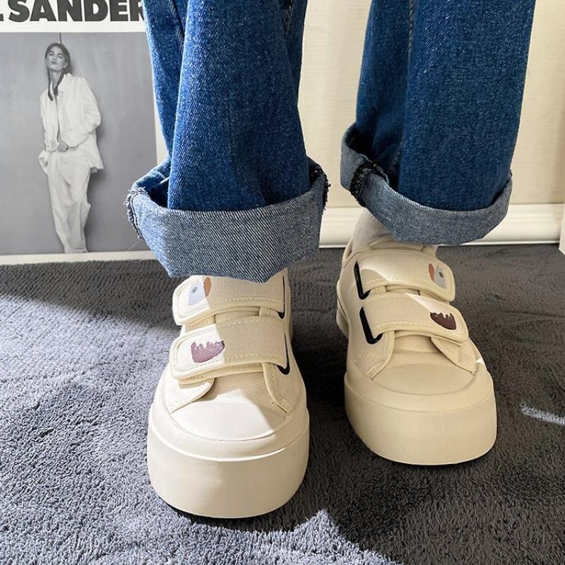 Student Little White Shoes Low Top Casual Shoes Women Sneakers 2024 Spring/Summer New Canvas Women's Shoes  Med (3cm-5cm)