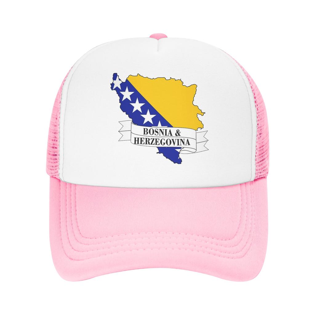 Bosnia and Herzegovina Flag Map Mesh Baseball Cap Adult Outdoor Sun Hat Hats Breathable Summer Trucker Hats