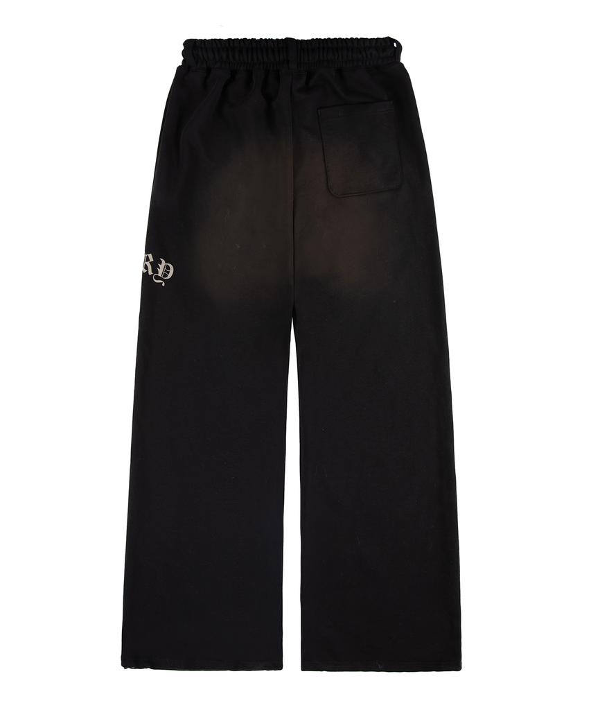 ROCKCAKE Washed Cross Lettering 2Way Jogger - Black