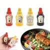 4pcs Set of Portable Tomato/Honey/Soy Sauce/Salad Squeeze Bottles/Lunch Sauce Bottles for Barbecue, the Best Partner for Lunch Boxes