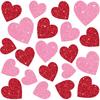 Whaline 6 Sheets Glitter Hearts Window Clings Valentine's Day Decor Reble Love Hearts Window Stickers for Wedding Anniversary Home Party Supplies